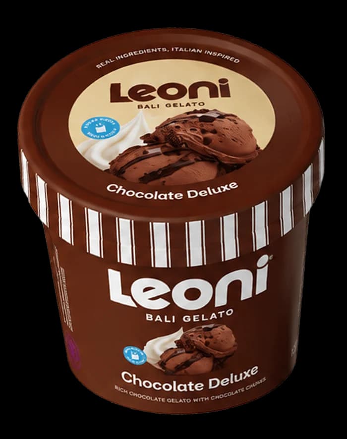 Leoni gelato cup tilted to the right