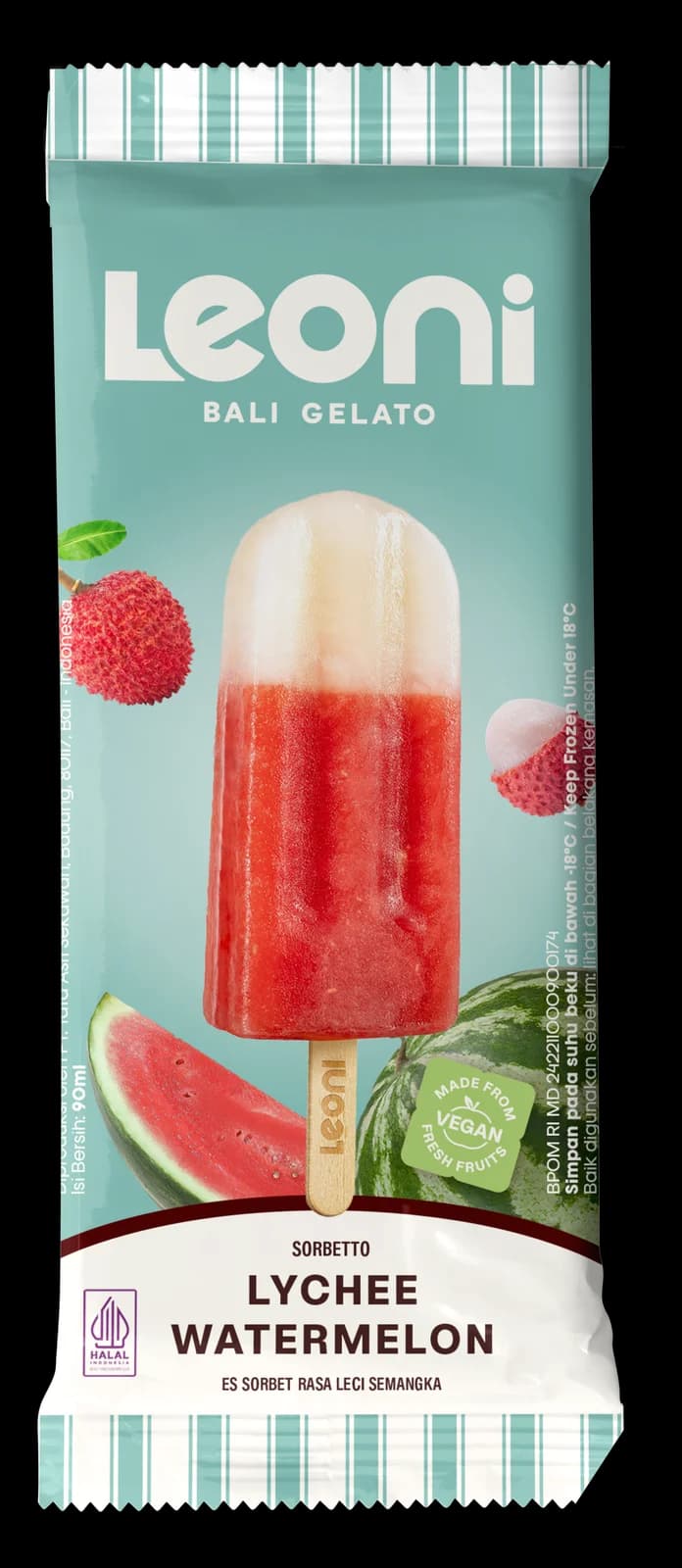 Leoni lychee watermelon gelato stick