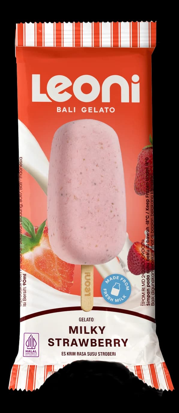 Leoni strawberry milky gelato stick