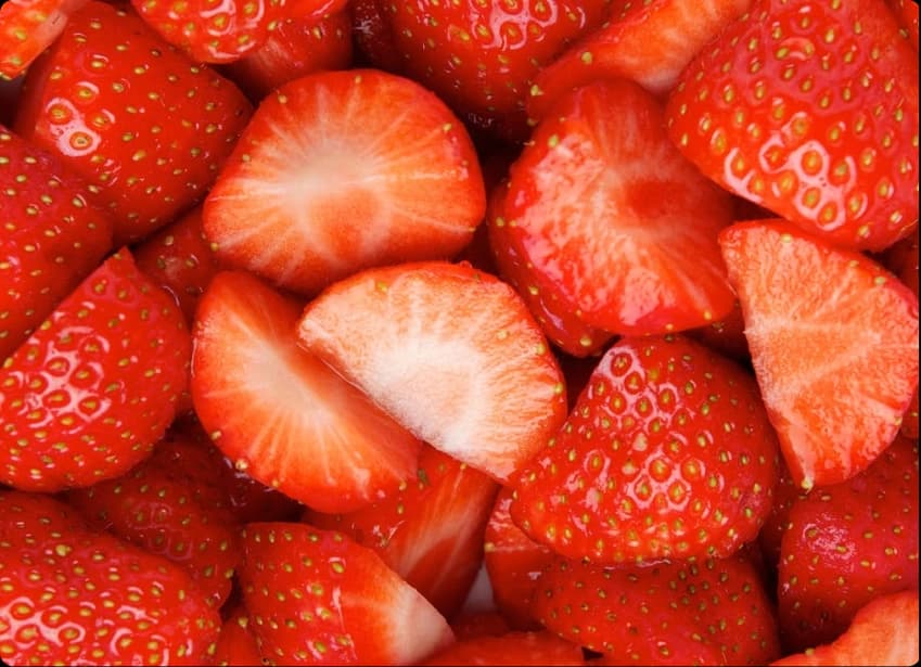 Sliced strawberries